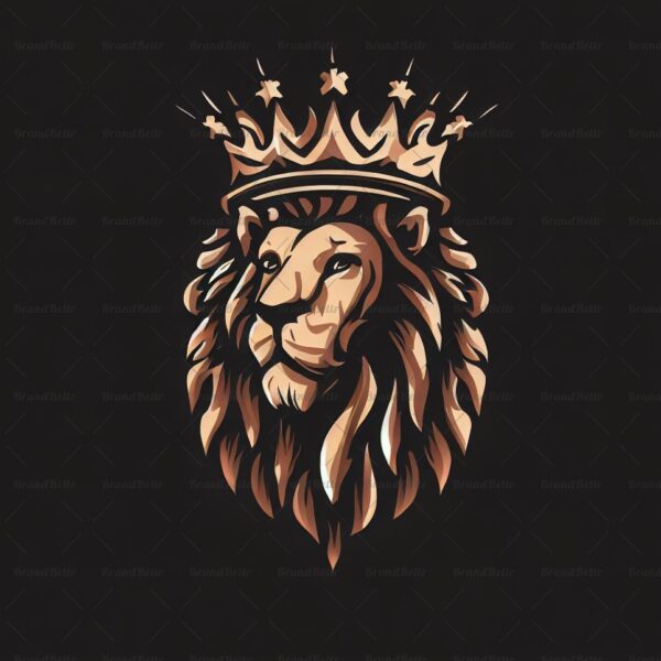 Majestätischer Löwe und Krone